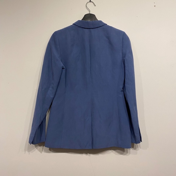 Banana Republic Silk Linen Tipo Blue One Button Classic Chic Blazer Size 2 - Picture 3 of 4